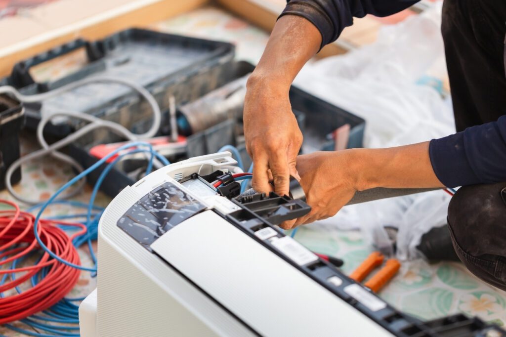 Taping exposed wires